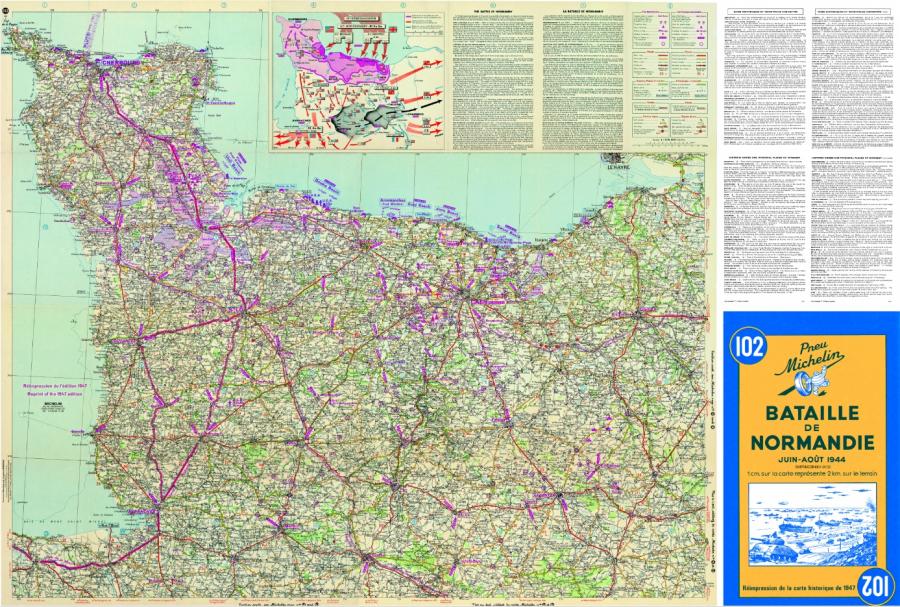 Battle Of Normandy Map 102 Michelin Splashmap 8029