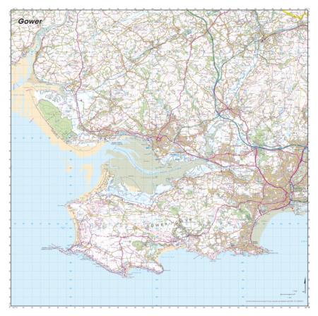 Gower Peninsula Map - SplashMaps Fabric OS Maps